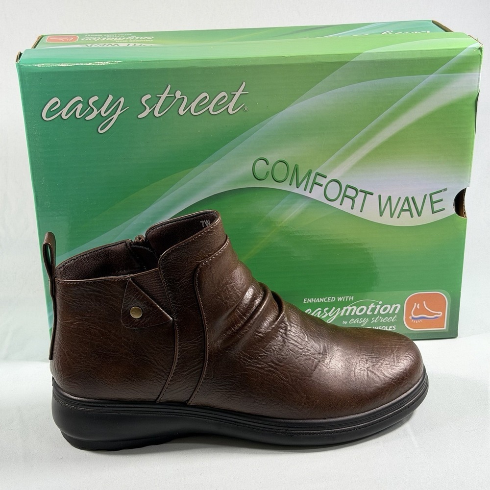 Easy Street Size-7W Womens Boot Ariadne Tan Brown